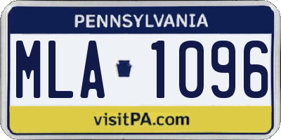 PA license plate MLA1096