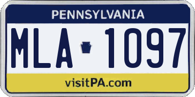 PA license plate MLA1097