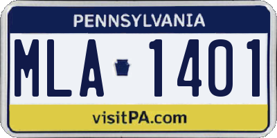 PA license plate MLA1401