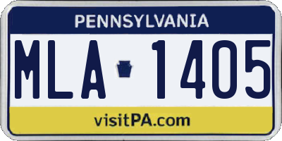 PA license plate MLA1405