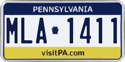 PA license plate MLA1411