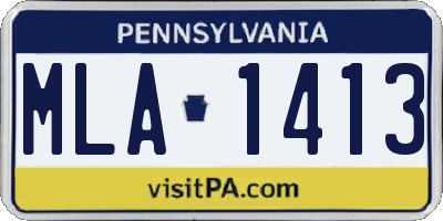 PA license plate MLA1413