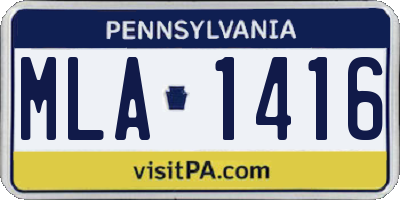 PA license plate MLA1416
