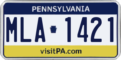 PA license plate MLA1421
