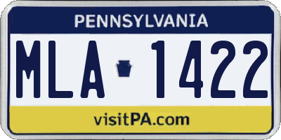 PA license plate MLA1422