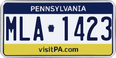 PA license plate MLA1423