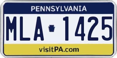 PA license plate MLA1425