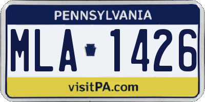 PA license plate MLA1426