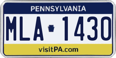 PA license plate MLA1430