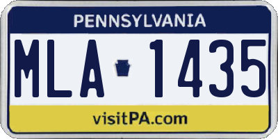 PA license plate MLA1435