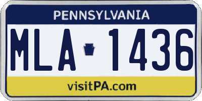 PA license plate MLA1436