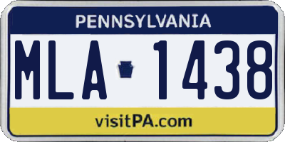 PA license plate MLA1438