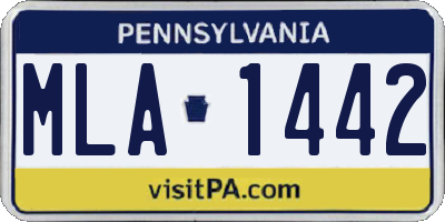 PA license plate MLA1442