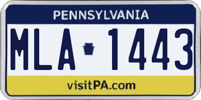 PA license plate MLA1443