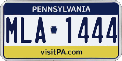 PA license plate MLA1444