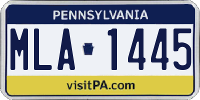 PA license plate MLA1445