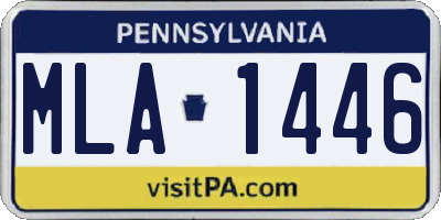PA license plate MLA1446
