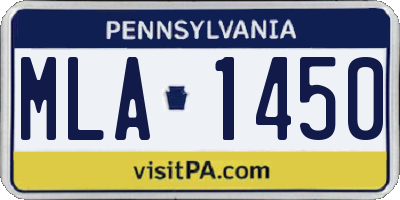 PA license plate MLA1450