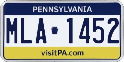PA license plate MLA1452