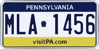 PA license plate MLA1456
