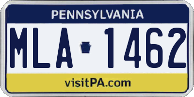 PA license plate MLA1462