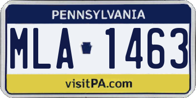 PA license plate MLA1463