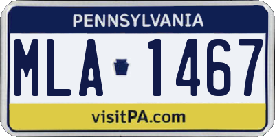 PA license plate MLA1467