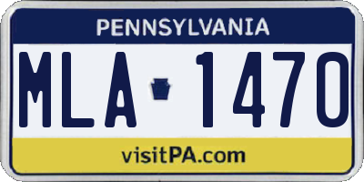 PA license plate MLA1470