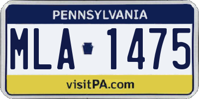PA license plate MLA1475