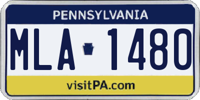 PA license plate MLA1480