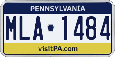 PA license plate MLA1484