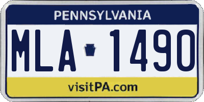 PA license plate MLA1490