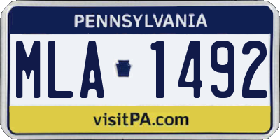 PA license plate MLA1492