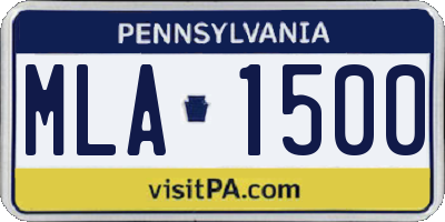 PA license plate MLA1500