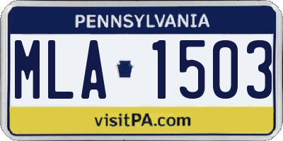 PA license plate MLA1503