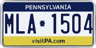 PA license plate MLA1504