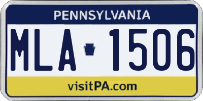 PA license plate MLA1506