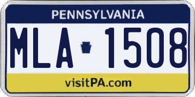 PA license plate MLA1508