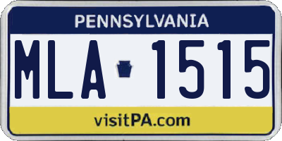 PA license plate MLA1515