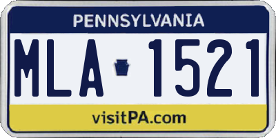 PA license plate MLA1521