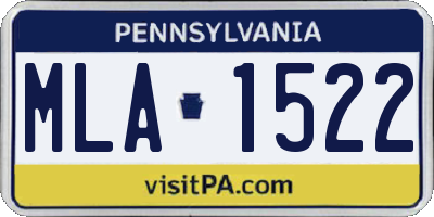 PA license plate MLA1522