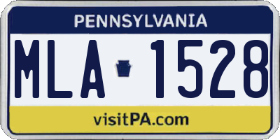 PA license plate MLA1528
