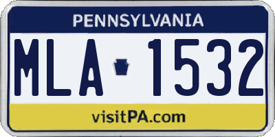 PA license plate MLA1532