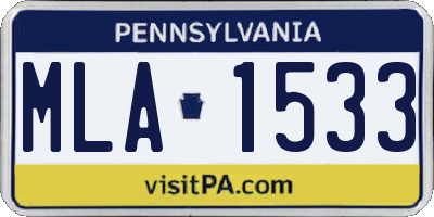 PA license plate MLA1533