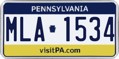 PA license plate MLA1534
