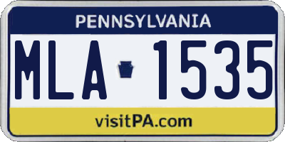 PA license plate MLA1535