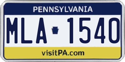 PA license plate MLA1540