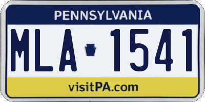 PA license plate MLA1541