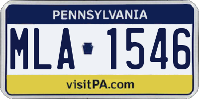 PA license plate MLA1546