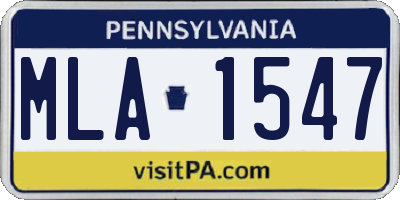 PA license plate MLA1547